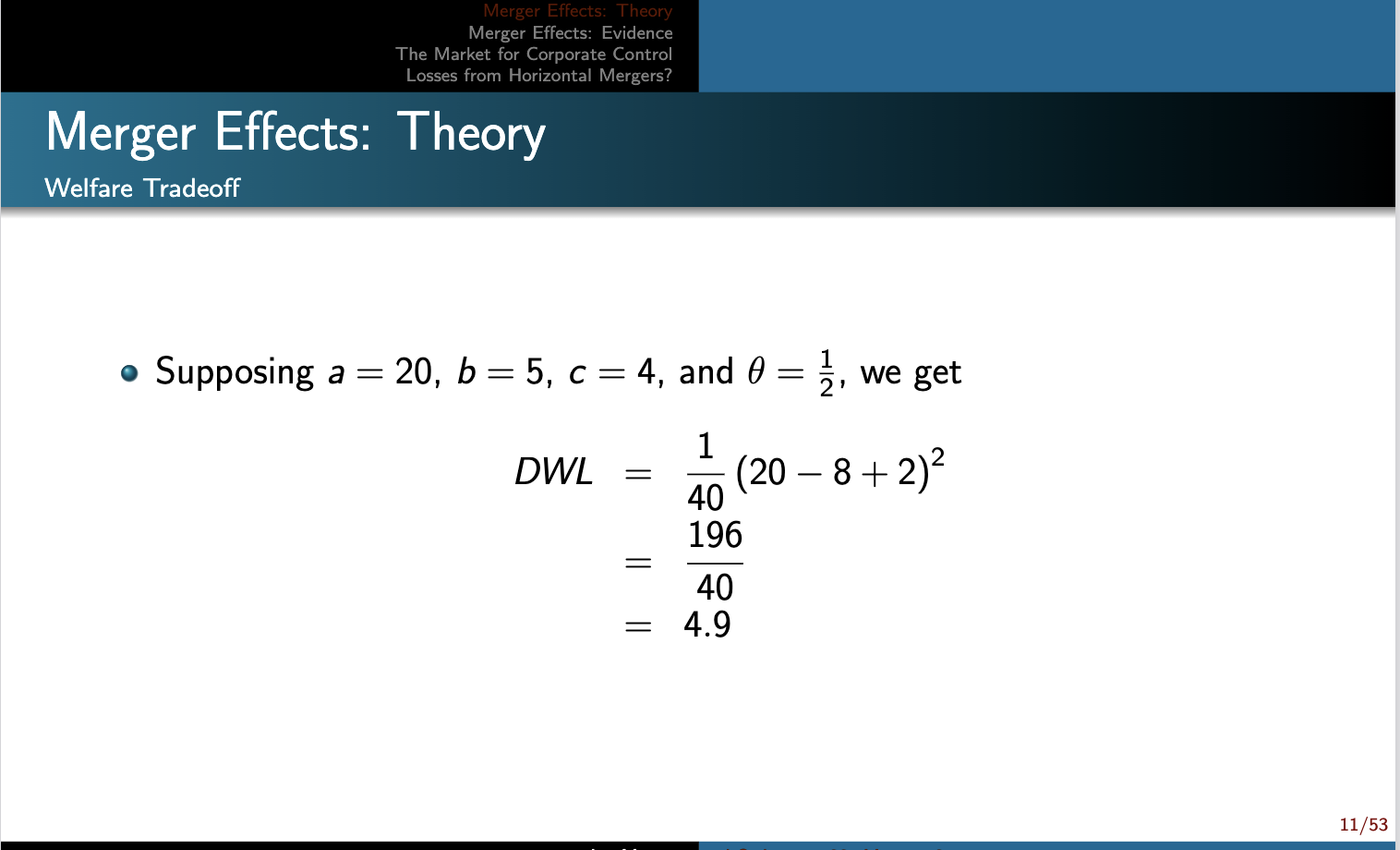 market de- mand be given by P = 20 562, and let