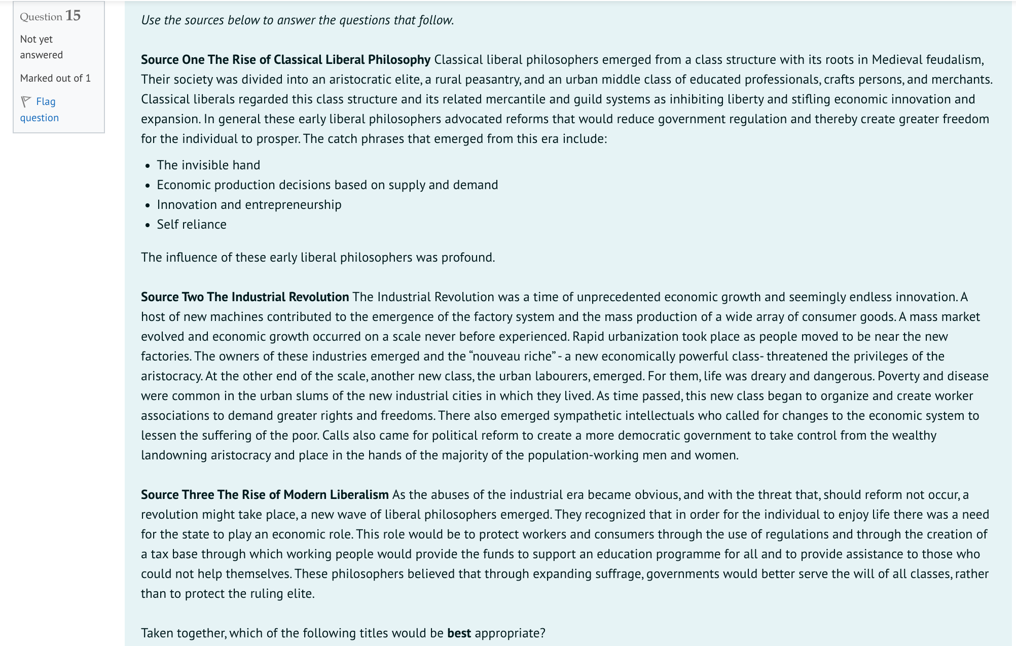 the sources expresses most clearly the concerns of the Luddites? Select one: