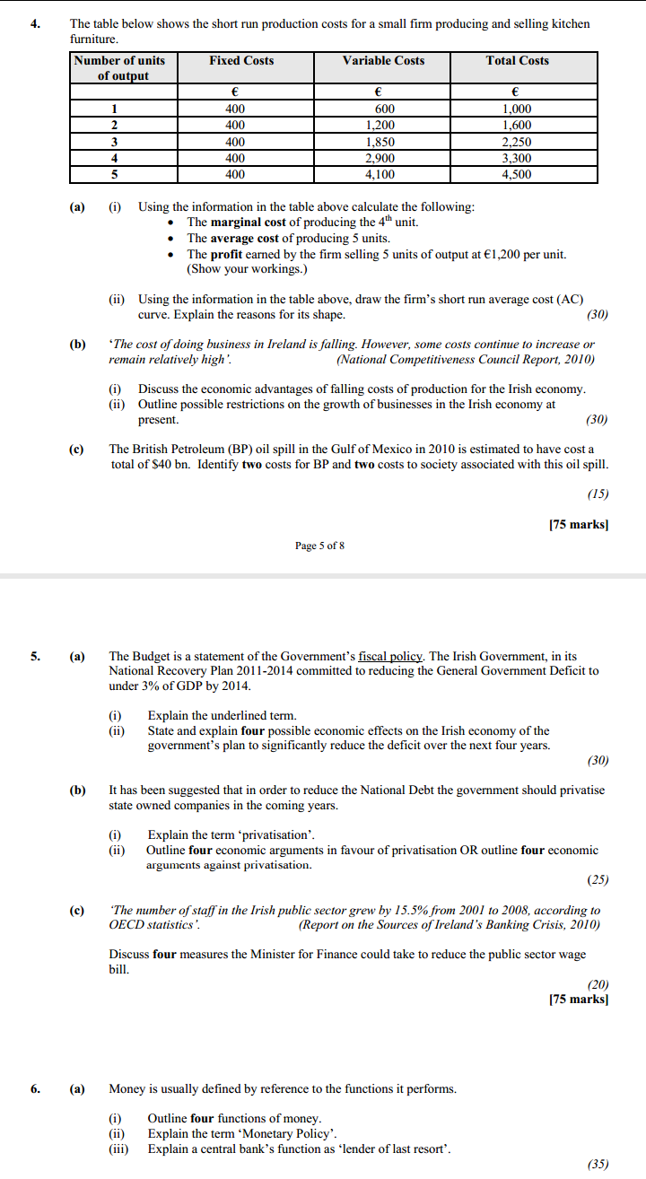 Explanation Example (16 marks) 5. (a) Outline two possible effects on the