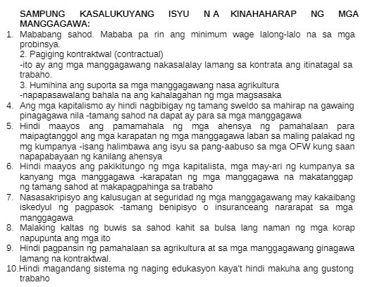 MGA MANGGAGAWA: Mababang sahod_ Mababa pa rin ang minimum vage lalong-lalo na
