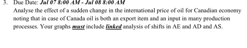 AM Analyse the effect of a sudden change in the international price