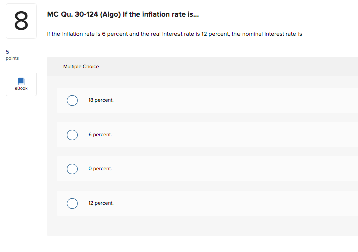 marginal propensity to save must be 5 points Multiple Choice eBook O