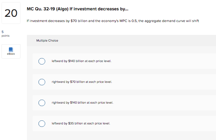 to save is 0.1. Equilibrium GDP will decrease by $60 billion if