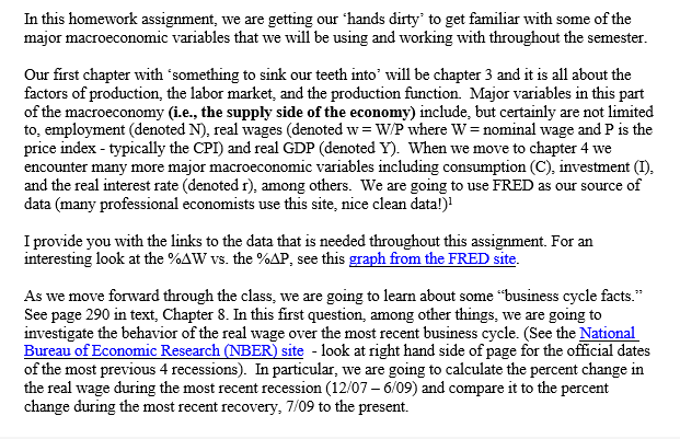  Question 1.Nominal Wages: https://fred.stlouisfed.org/data/AHETPI.txtPrice index CPI: https://fred.stlouisfed.org/data/CPIAUCSL.txtNBER site: https://www.nber.org/research/data/us-business-cycle-expansions-and-contractions In this
