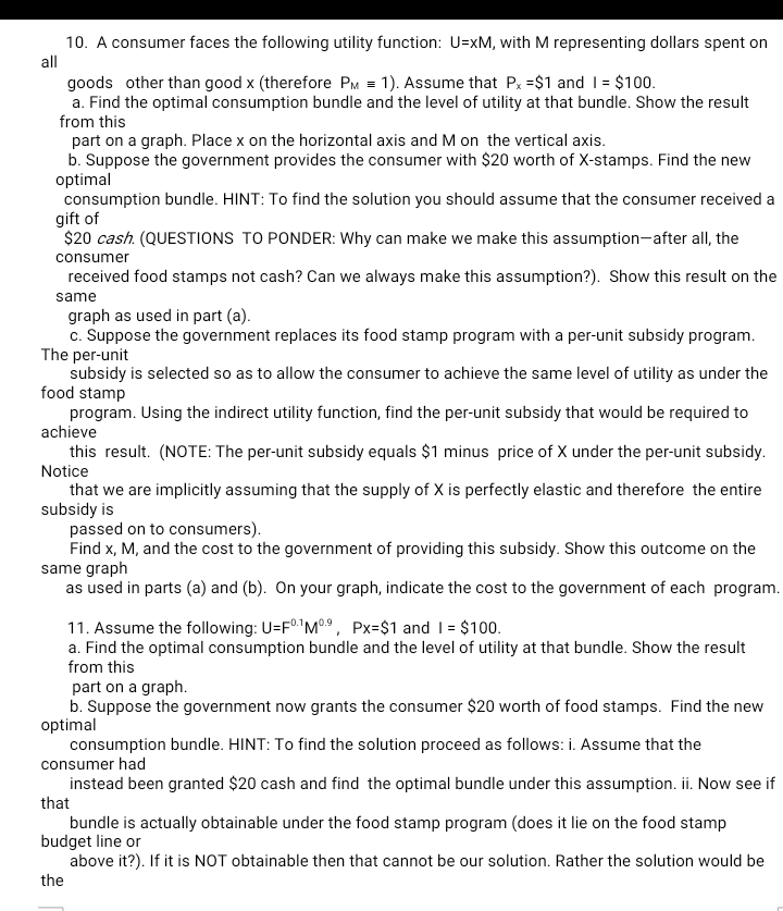 budget constraint. c. What is the utility-maximizing consumption bundle for Elizabeth? d.