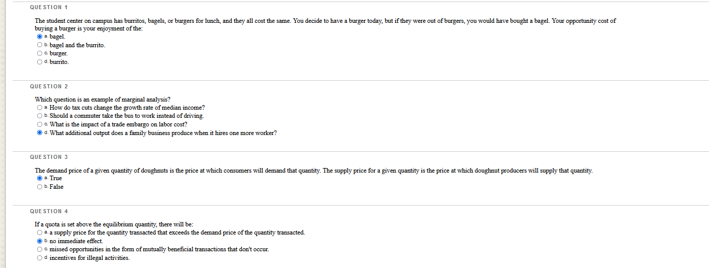 Which questions are correct or incorrect? Explain why they are. QUESTION