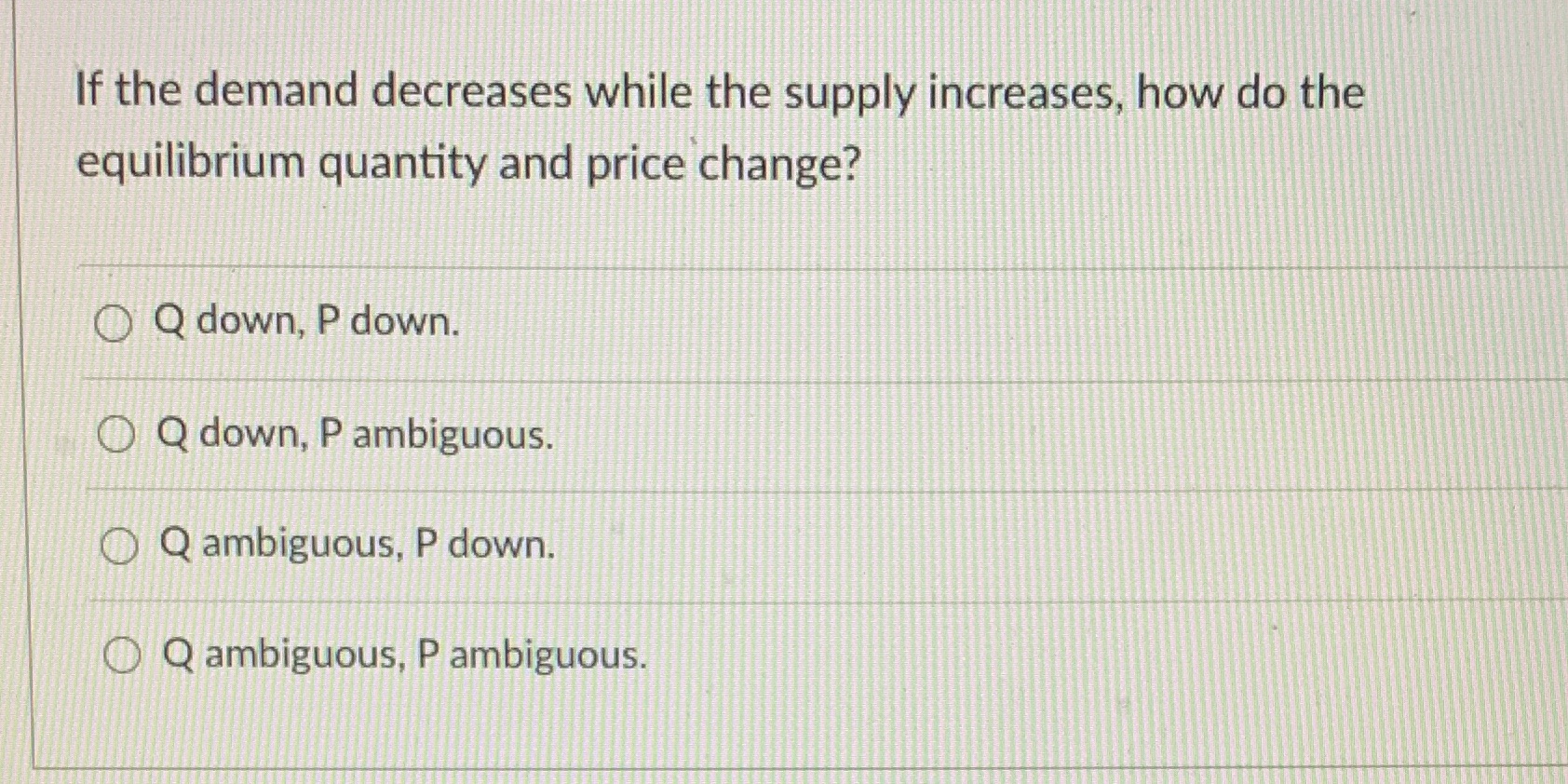 If the demand decreases while the supply increases, how do the