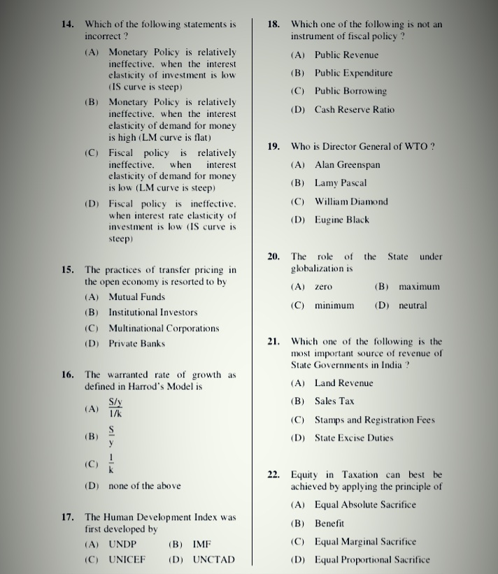 the receipts. answer from the codes given below : (B) Excess of