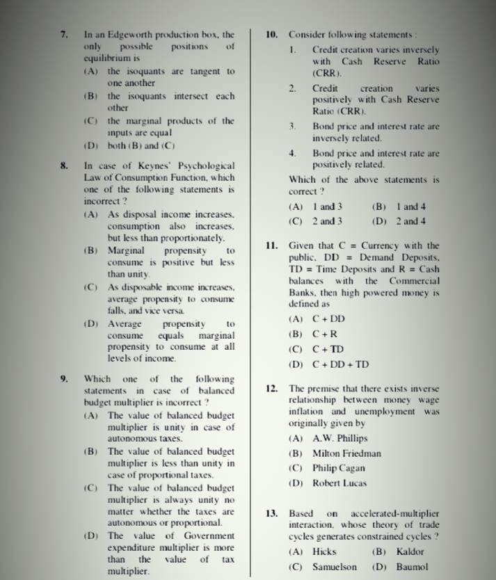 total expenditure 27. Assertion (A) : Indirect taxes over total revenue receipts