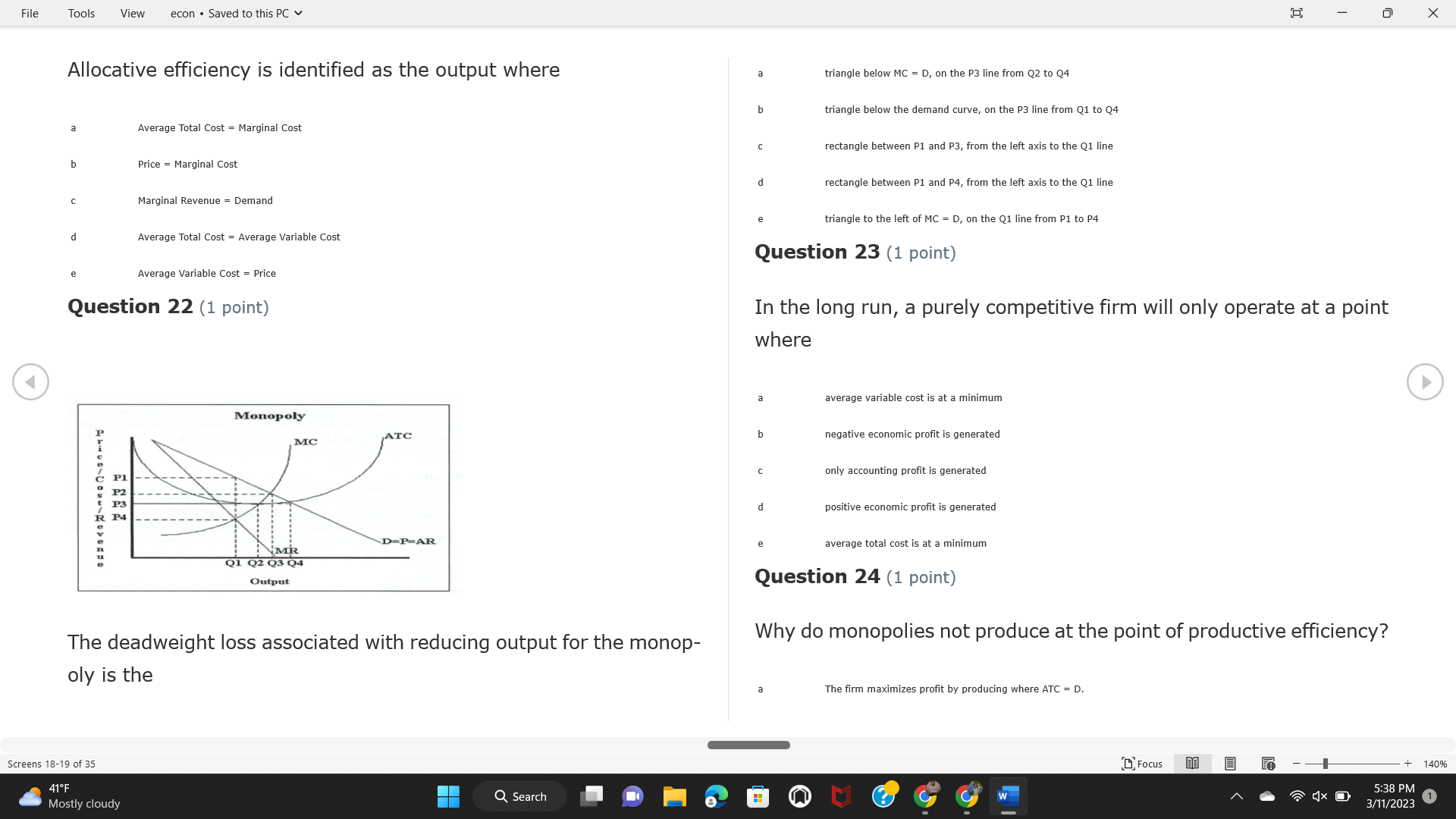 makers? IV. Firms will shut down in the long run if market