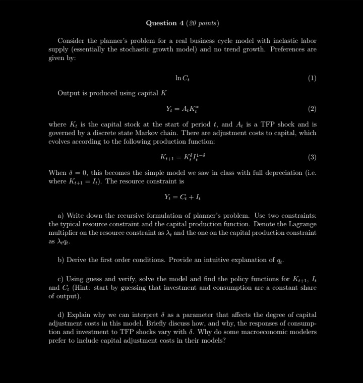  please guide on this questions thank you Question 4 (20 points)