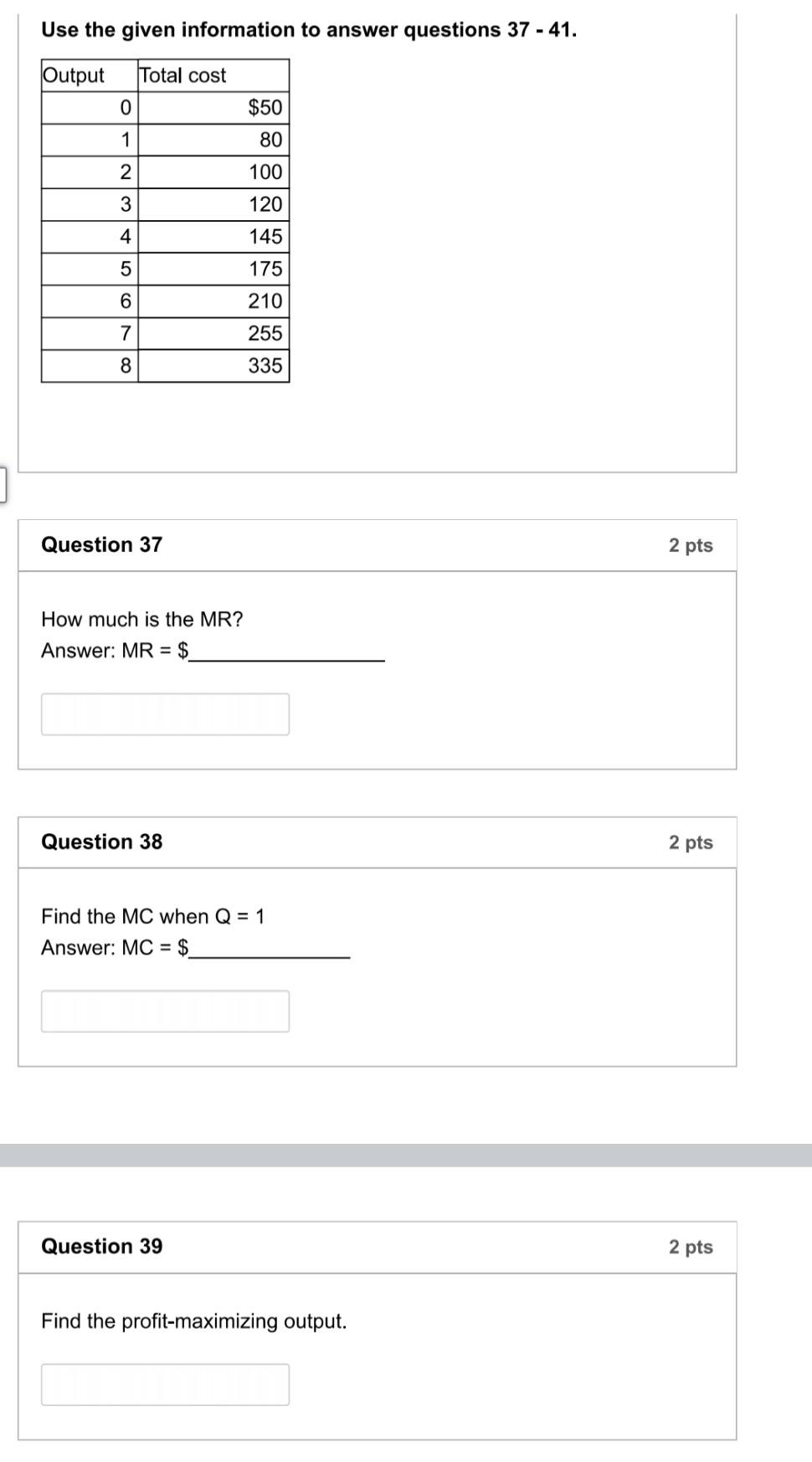 Solve clearly Use the given information to answer questions 37 -