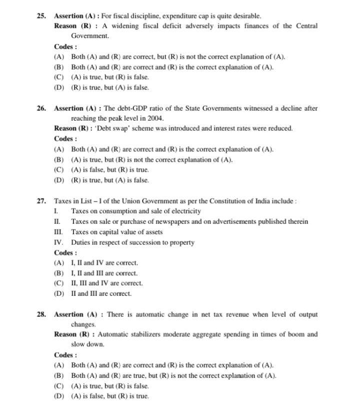 multipal choice question explain in short details 25. Assertion (A) :
