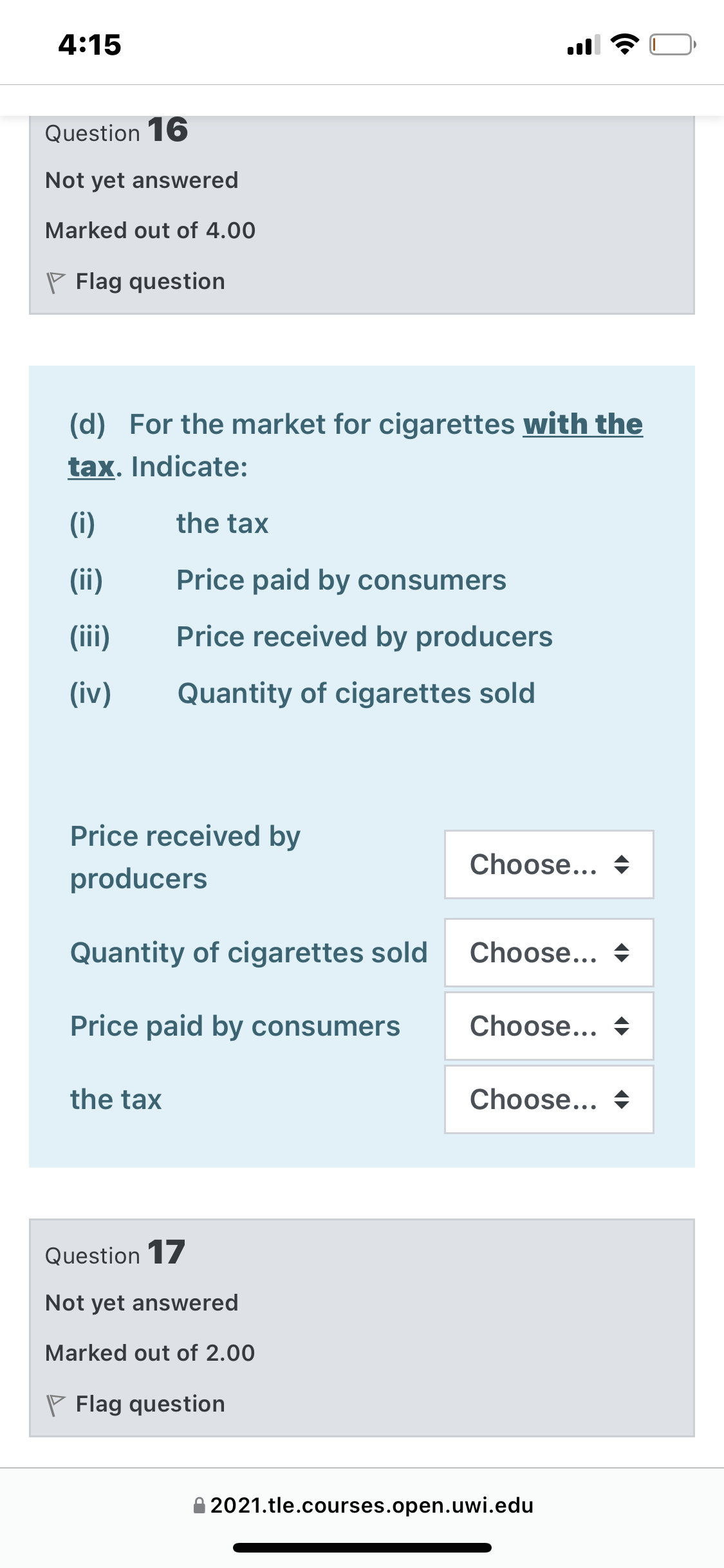 production of Good A? (v) Who has the comparative advantage in the