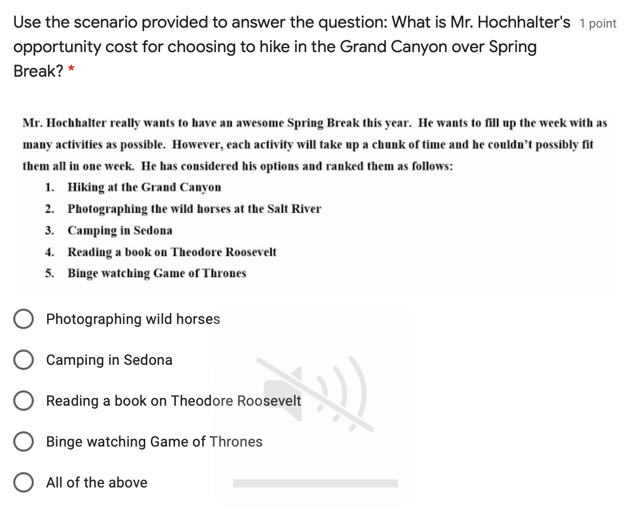  When we are forced to make choices on what types of