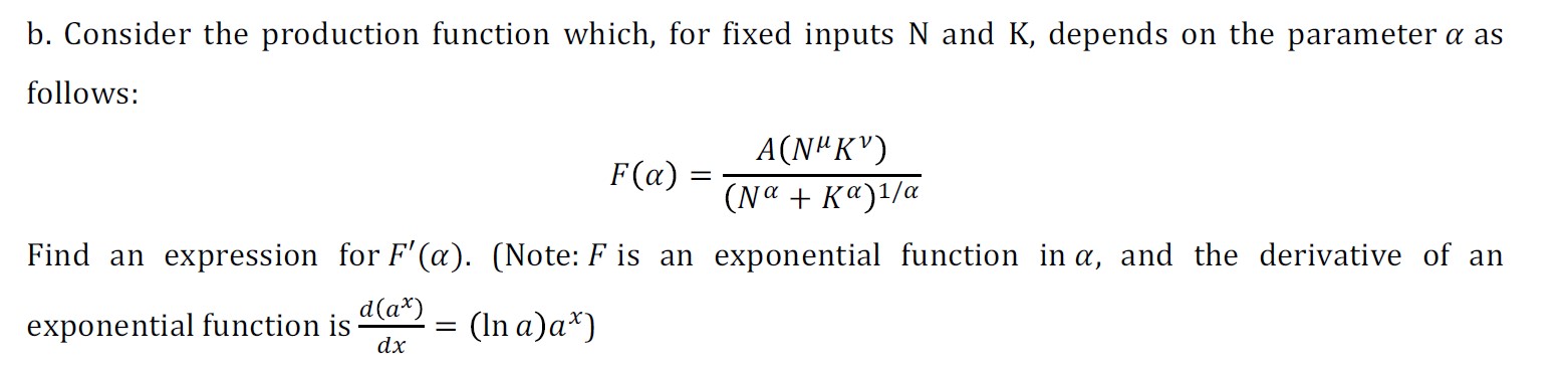 K, depends on the parameter a: as follows: Find an expression for