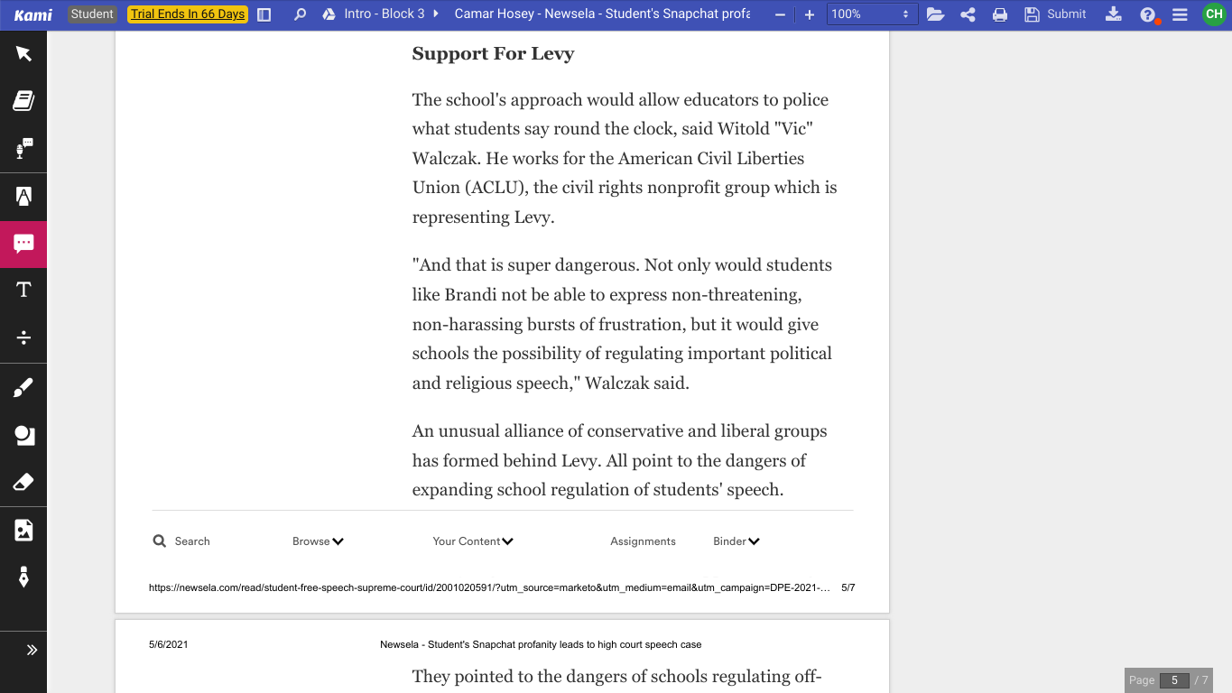 Read the article and include a paragraph on who you agree
