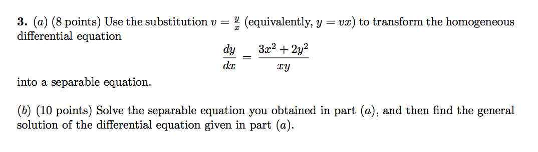  3. (a) (8 points) Use the substitution 1: = g (equivalently,