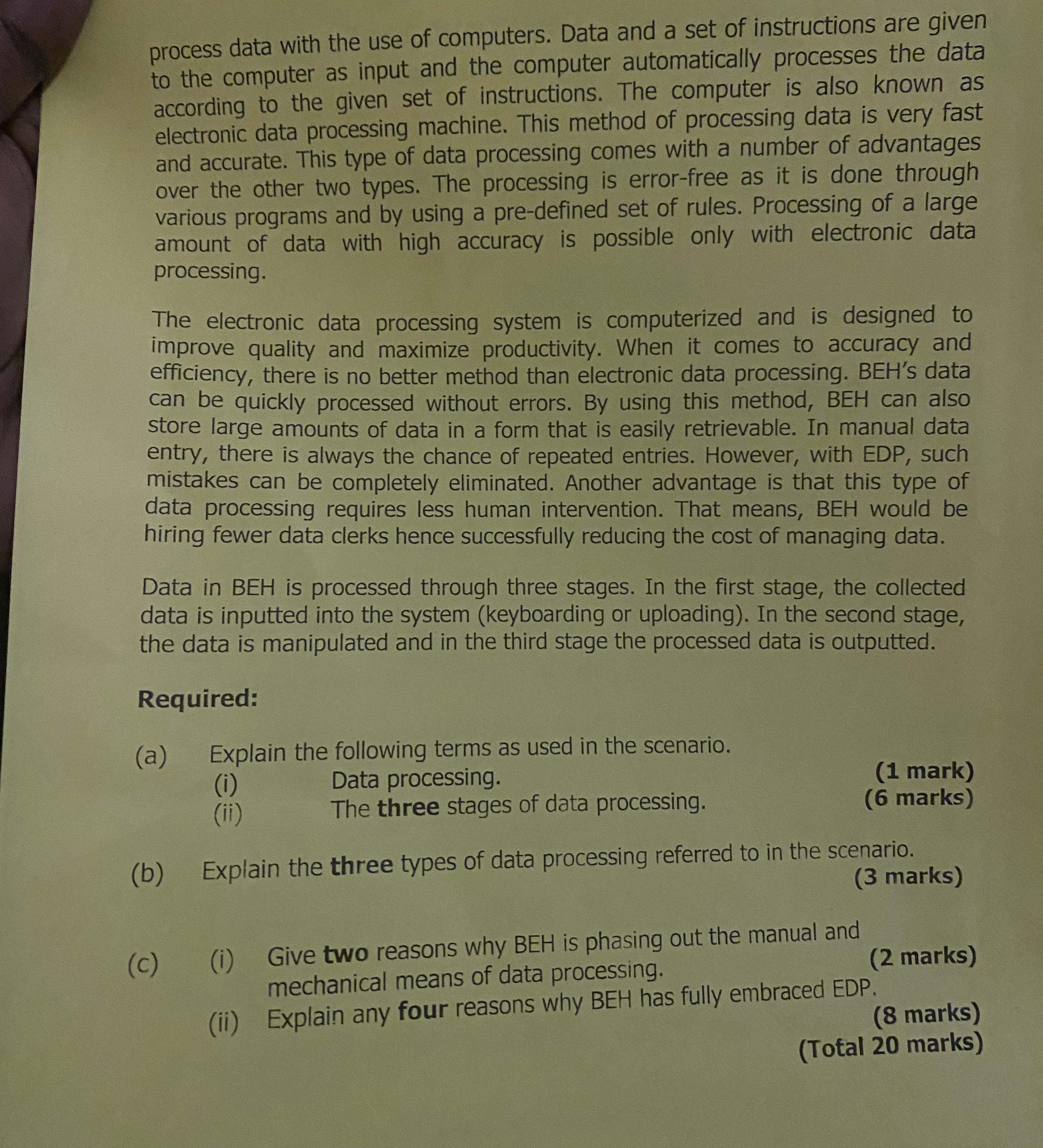 former generation. The use of computers and IT has enabled communication, information