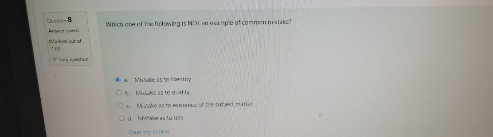 action can Louis take against George? Answer saved Marked out of O