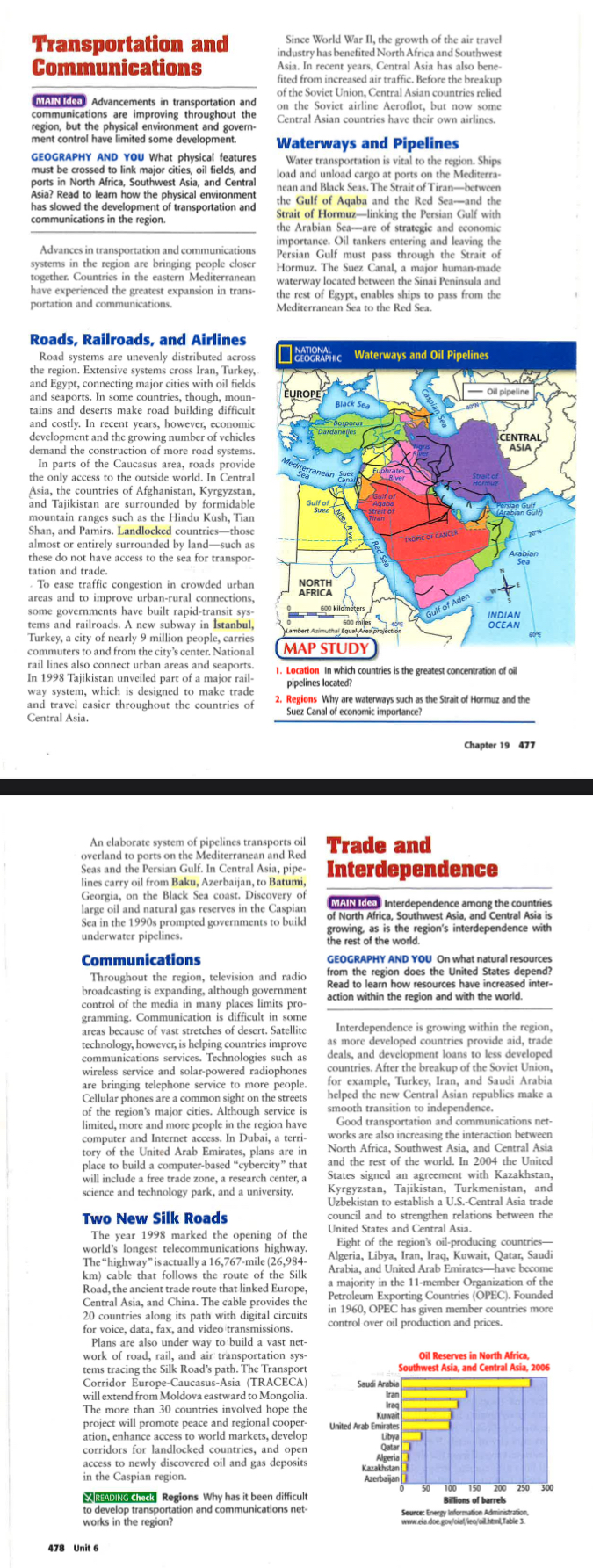 OPEC? 13. List the oil reserves for the following 3. OPEC member