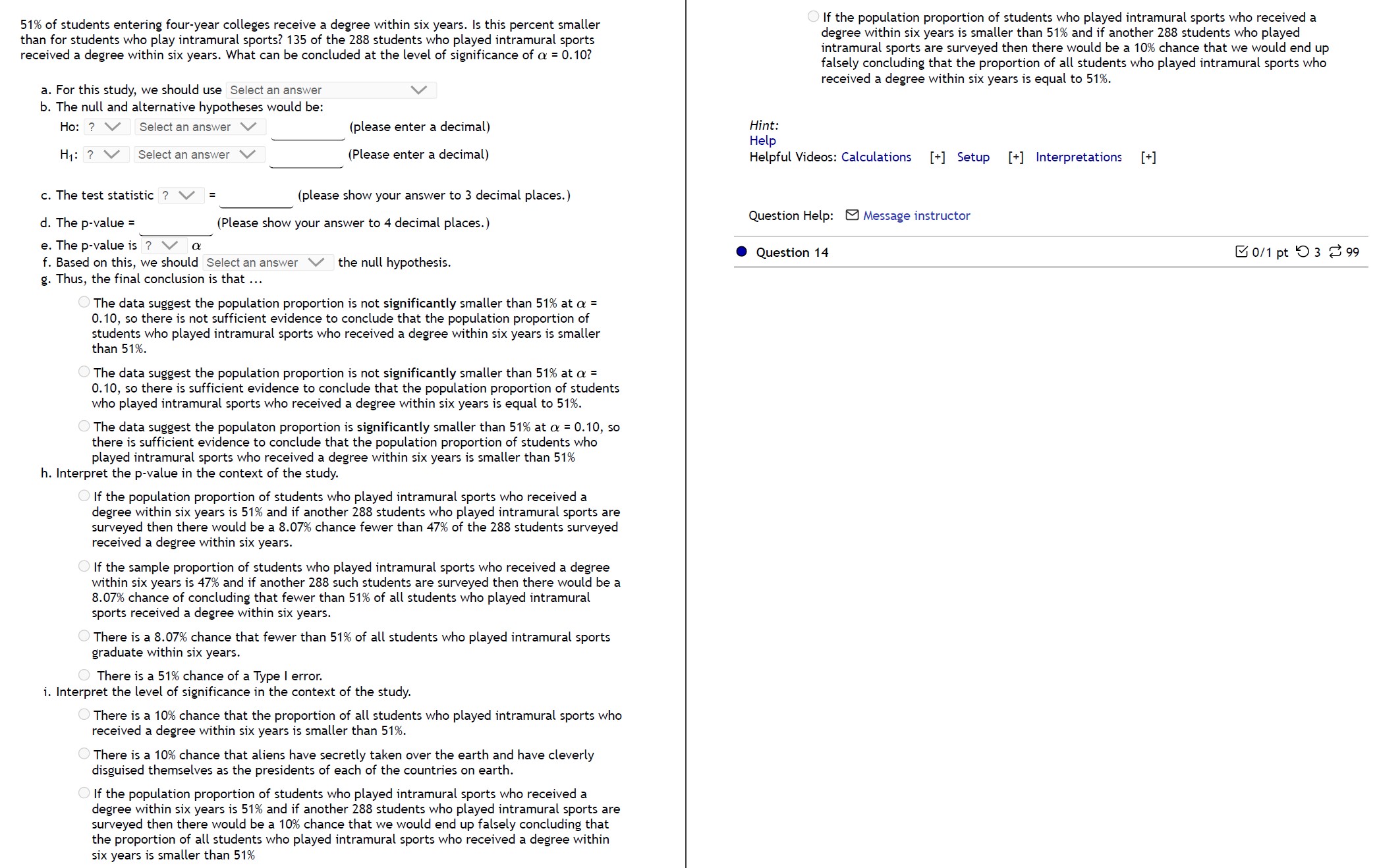 of only children in the G&T program Question Help: 8 Message instructor