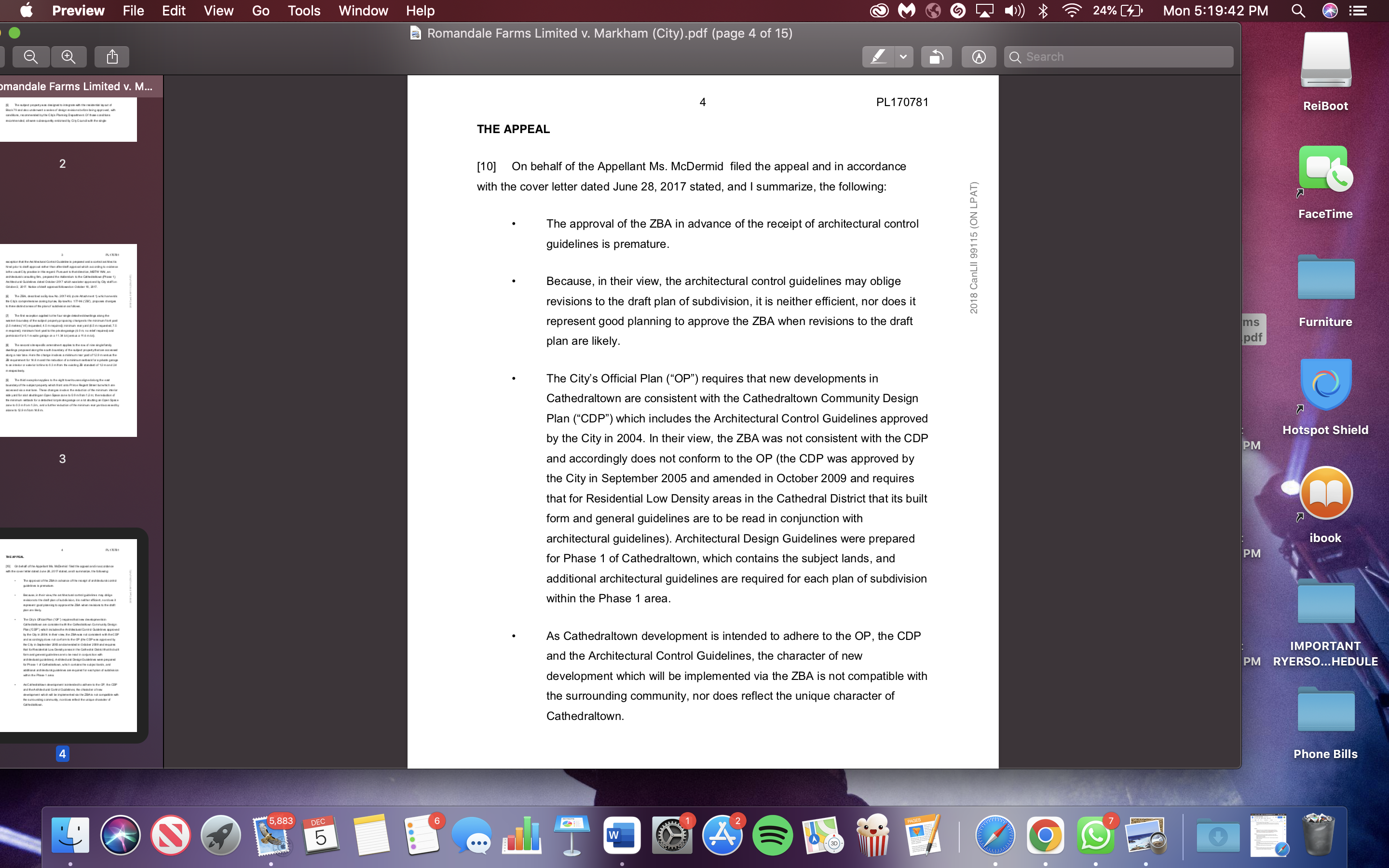 v. M... ReiBoot Local Planning Appeal Tribunal Tribunal d'appel de l'amenagement local