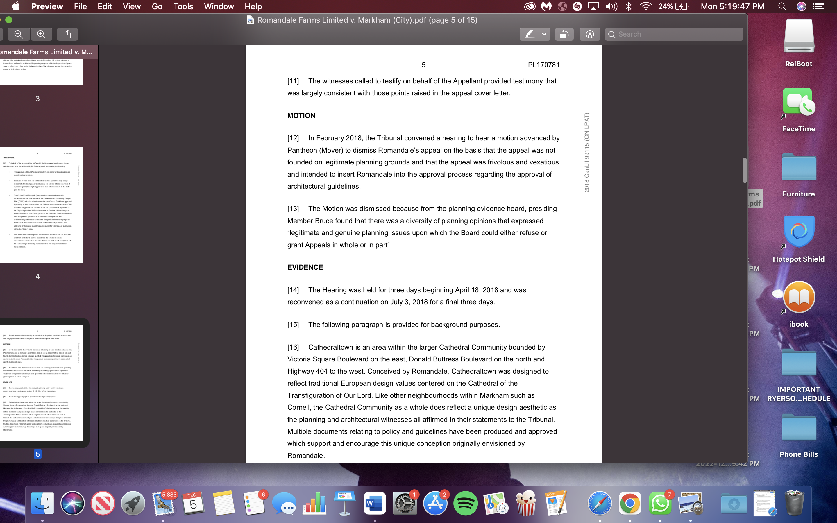 FIDELIS FaceTime Ontario ISSUE DATE: October 19, 2018 CASE NO(S).: PL170781 2018