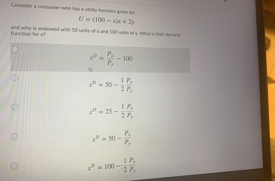 Could you please answer this question 8? Thanks Consider a consumer