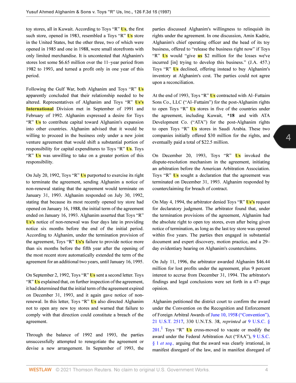 awards rendered abroad. These courts were not presented with the question whether