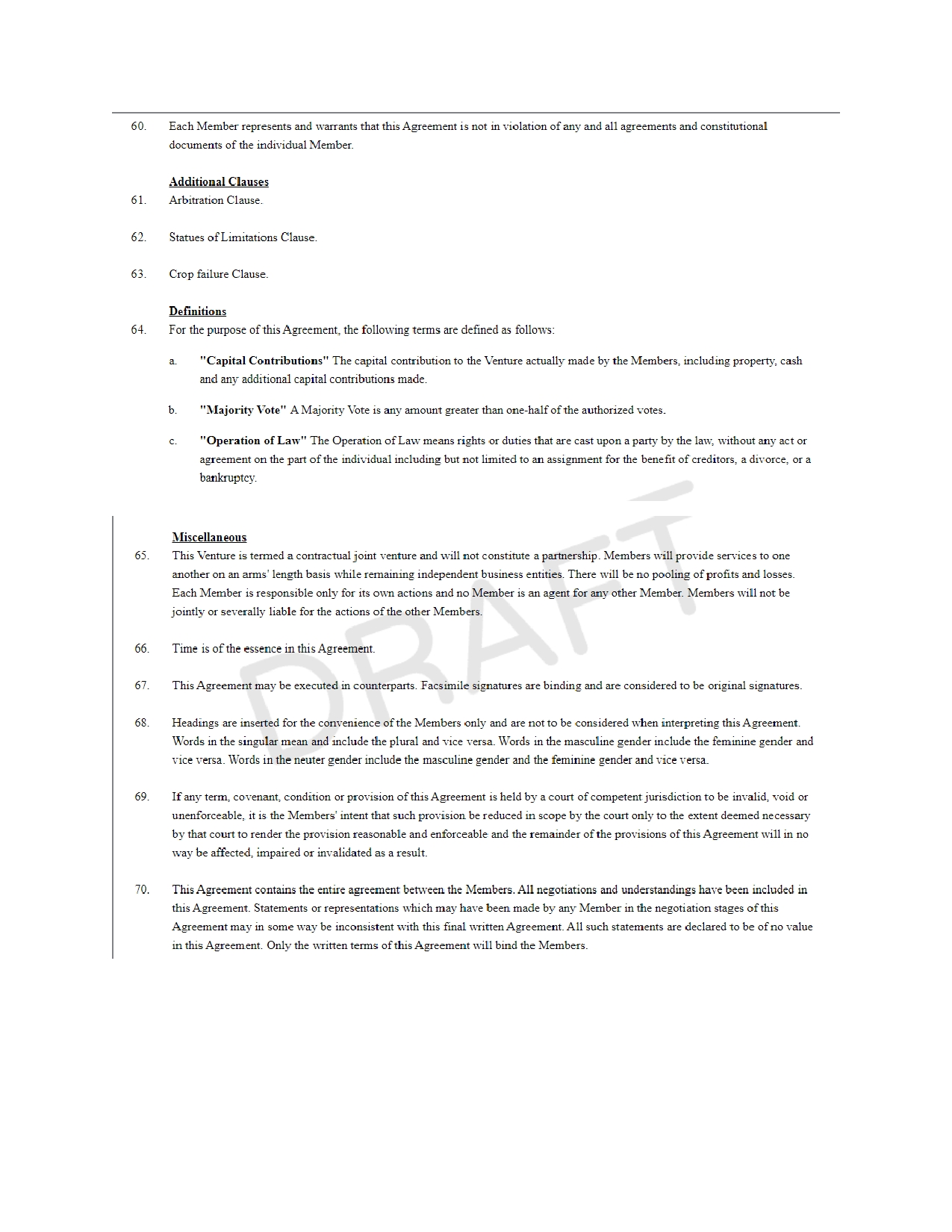 into an association of mutual benefit and agree to jointly invest and