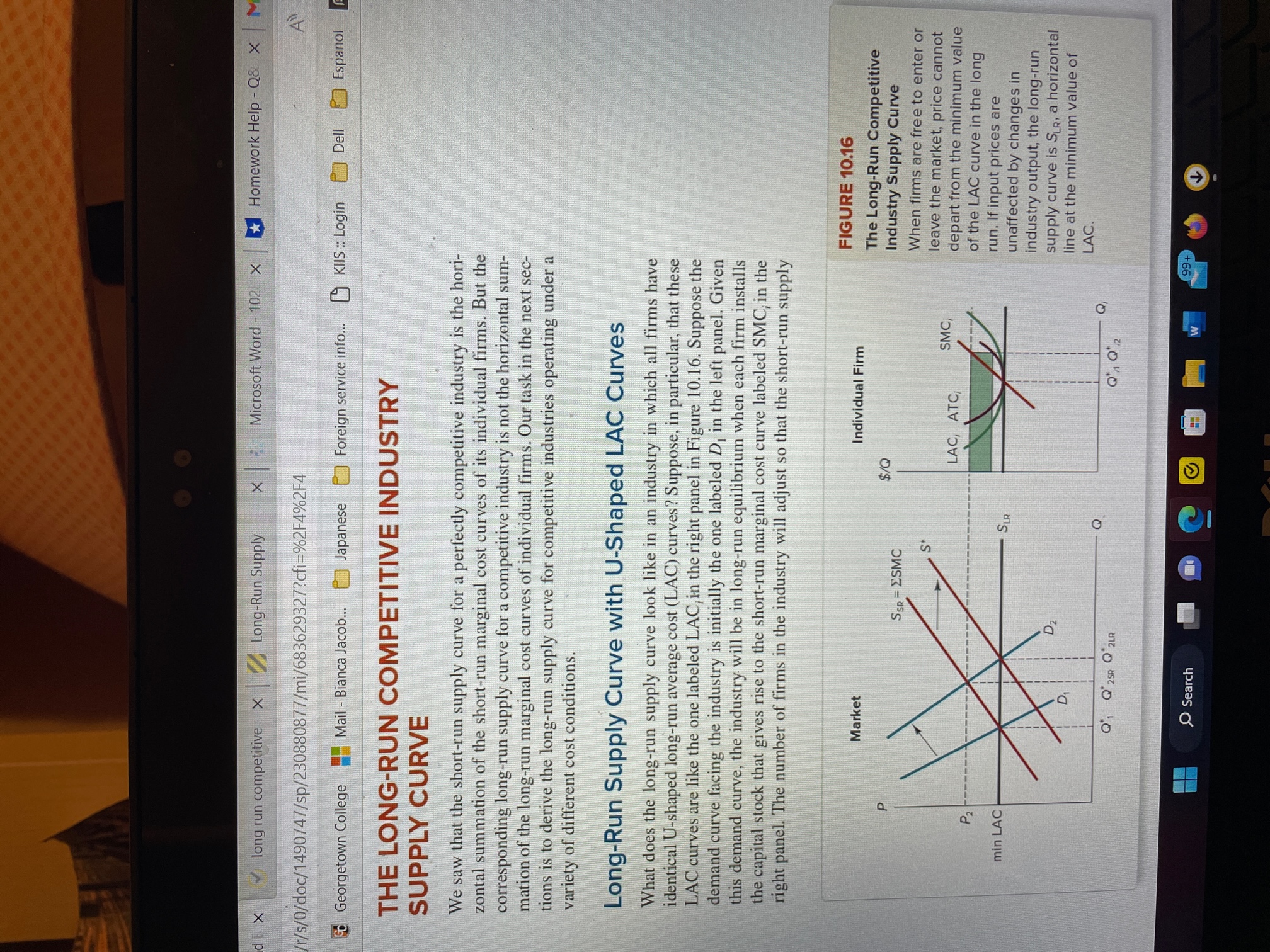 On a graph, show how the drop in the price of iron