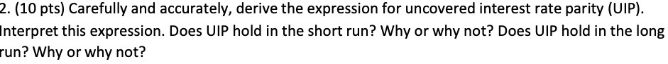  2. (10 pts) Carefully and accurately, derive the expression for uncovered