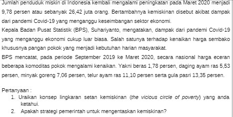 atau sebaryak 28,42 juta aertambahrya kemisknan diseut akbat dampak dari pandemi Covid-19