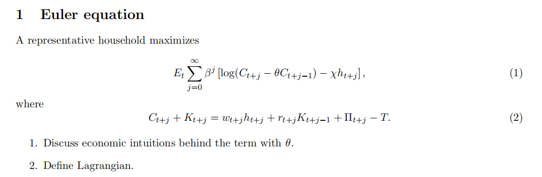 ( Ct+j - 0Ct+j-1) - xhttil, (1) j=0 where Ct+j + Kitj