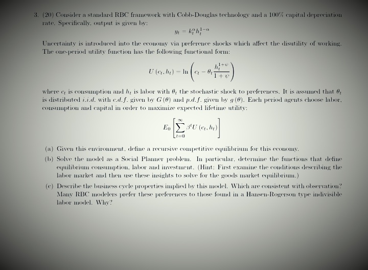 discounted utility that is. households preferences are characterized by "habit persistence". Each