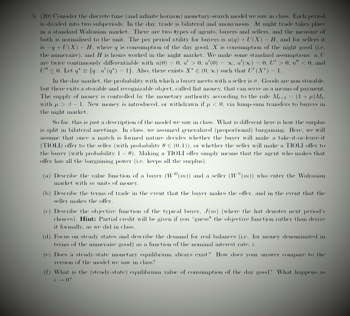 work. Final output is produced using capital and labor services. " =