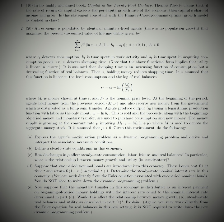 (c) or invested (). We assume that households own the capital stock