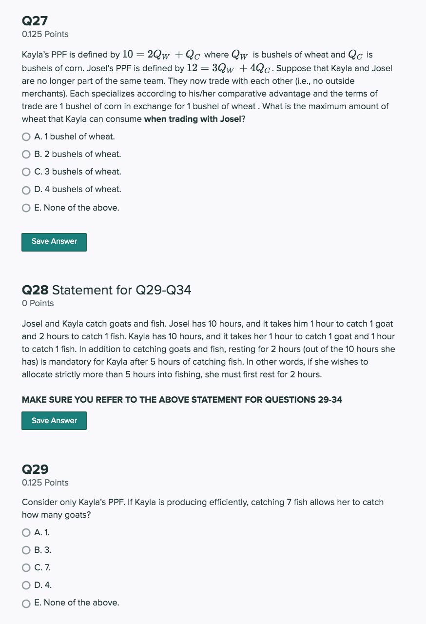 wheat and Qo is bushels of corn. Josel's PPF is defined by