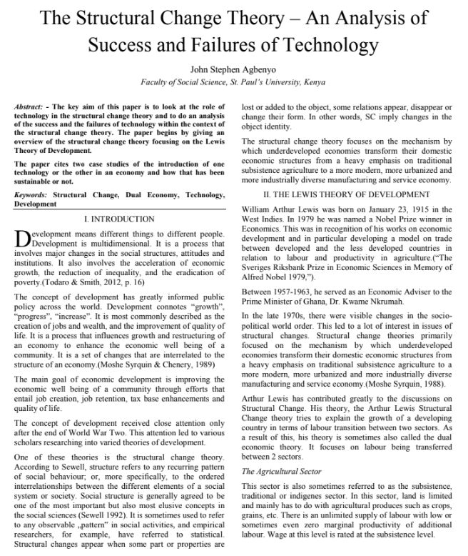 Cite and explain the structural changes that an economy undertakes as