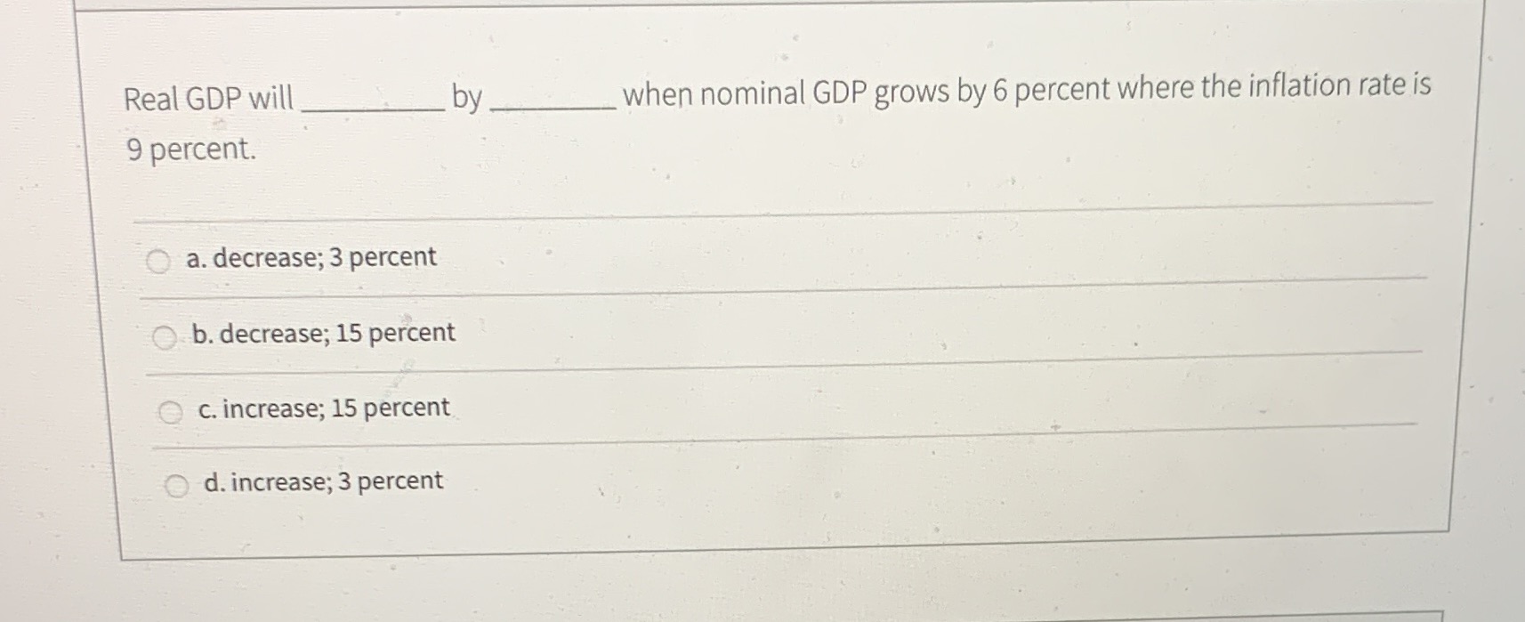 when nominal GDP grows by 6 percent where the inflation rate is