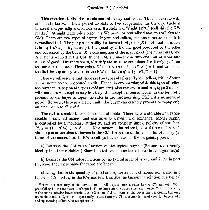 Give one advantage of this method over Value Function Iteration.Question 3 (20