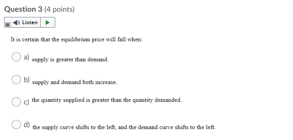 O d) she really doesn't want anything.Question 7 (4 points) Listen Savannah's