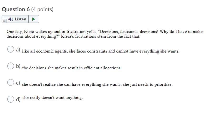 them the economic concept of: (a) efficiency: if their cost of driving