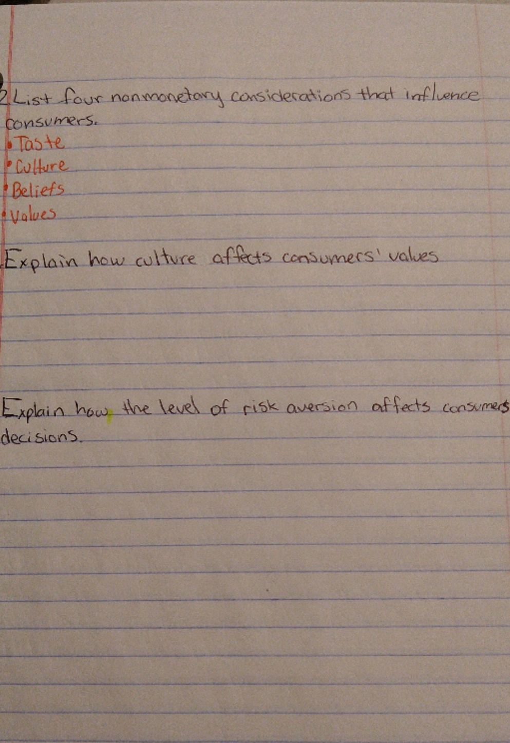 I don't know 2 List four nonmonetary considerations that influence consumers.