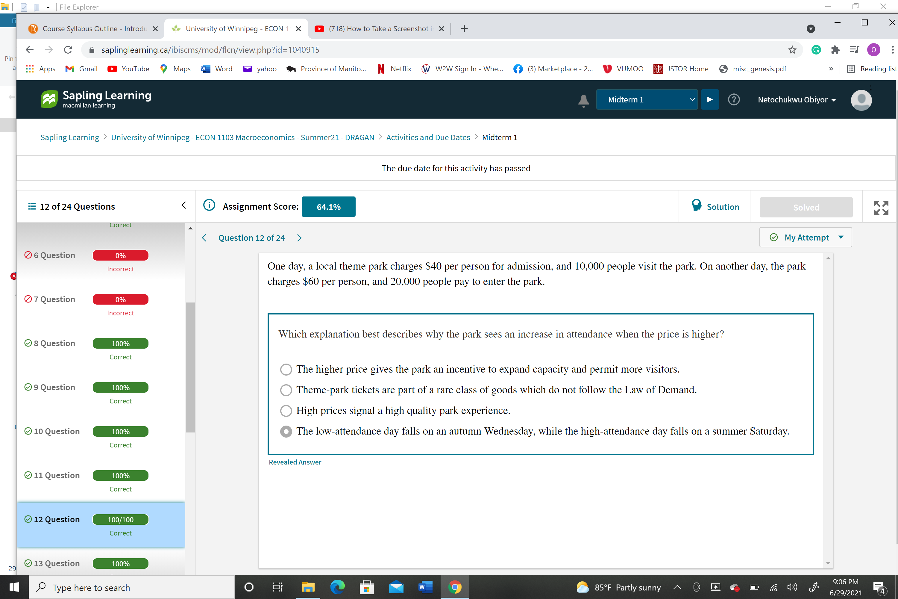 ? Netochukwu Obiyor macmillan learning O Sapling Learning > University of Winnipeg