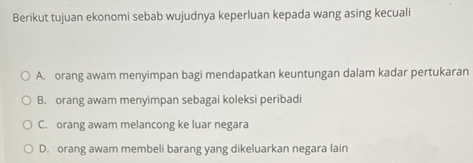 menyimpan bagi mendapatkan keuntungan dalam kadar pertukaran orang awam menyimpan sebagai koleksi