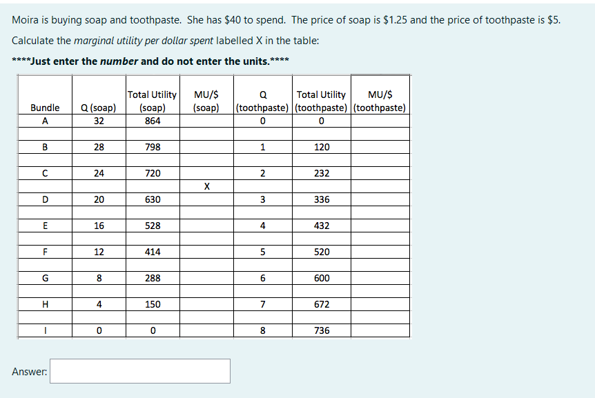 Moira is buying soap and toothpaste. She has $40 to spend. The