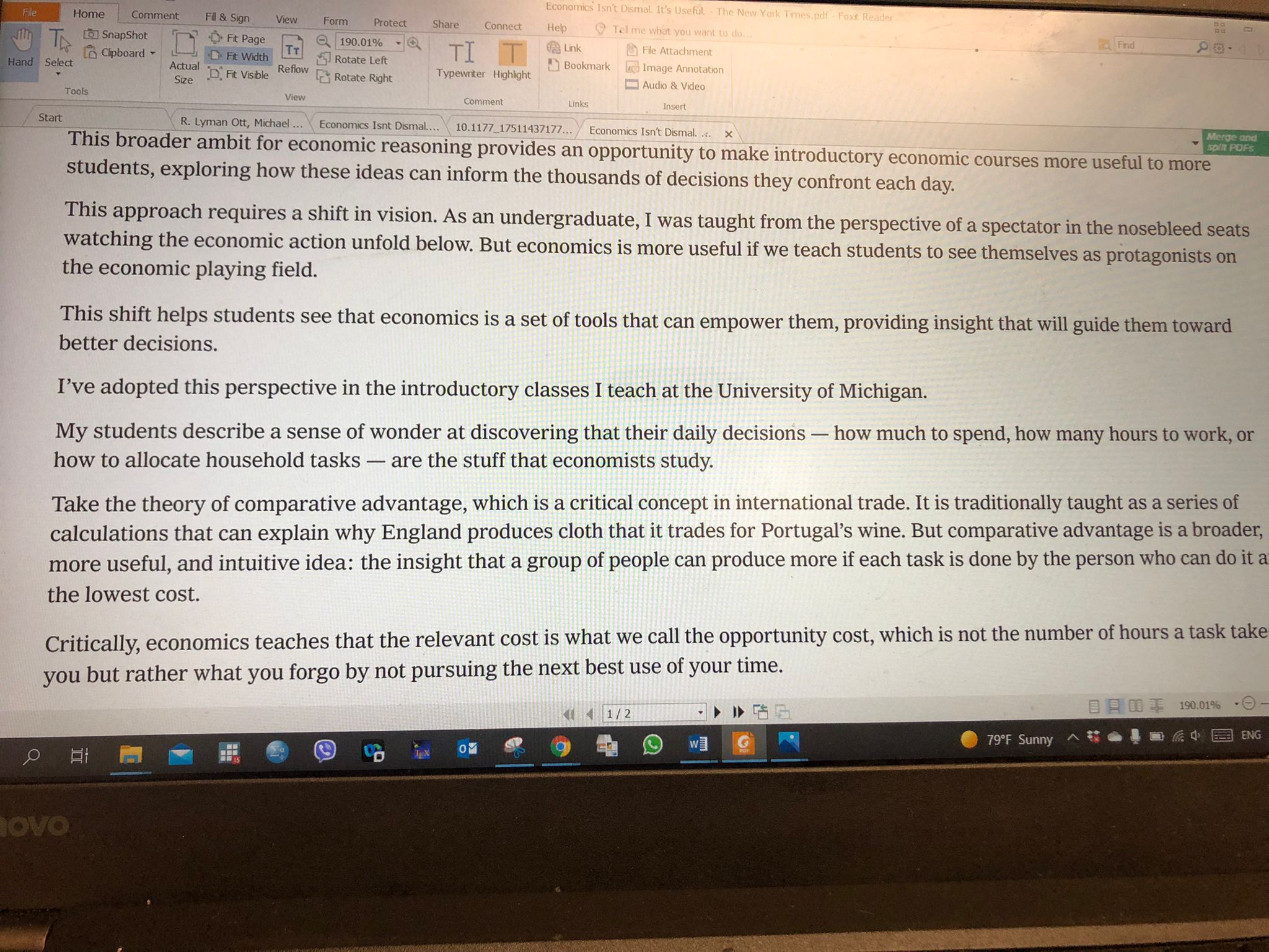 of the article is included in Blackboard a.)What do you think is