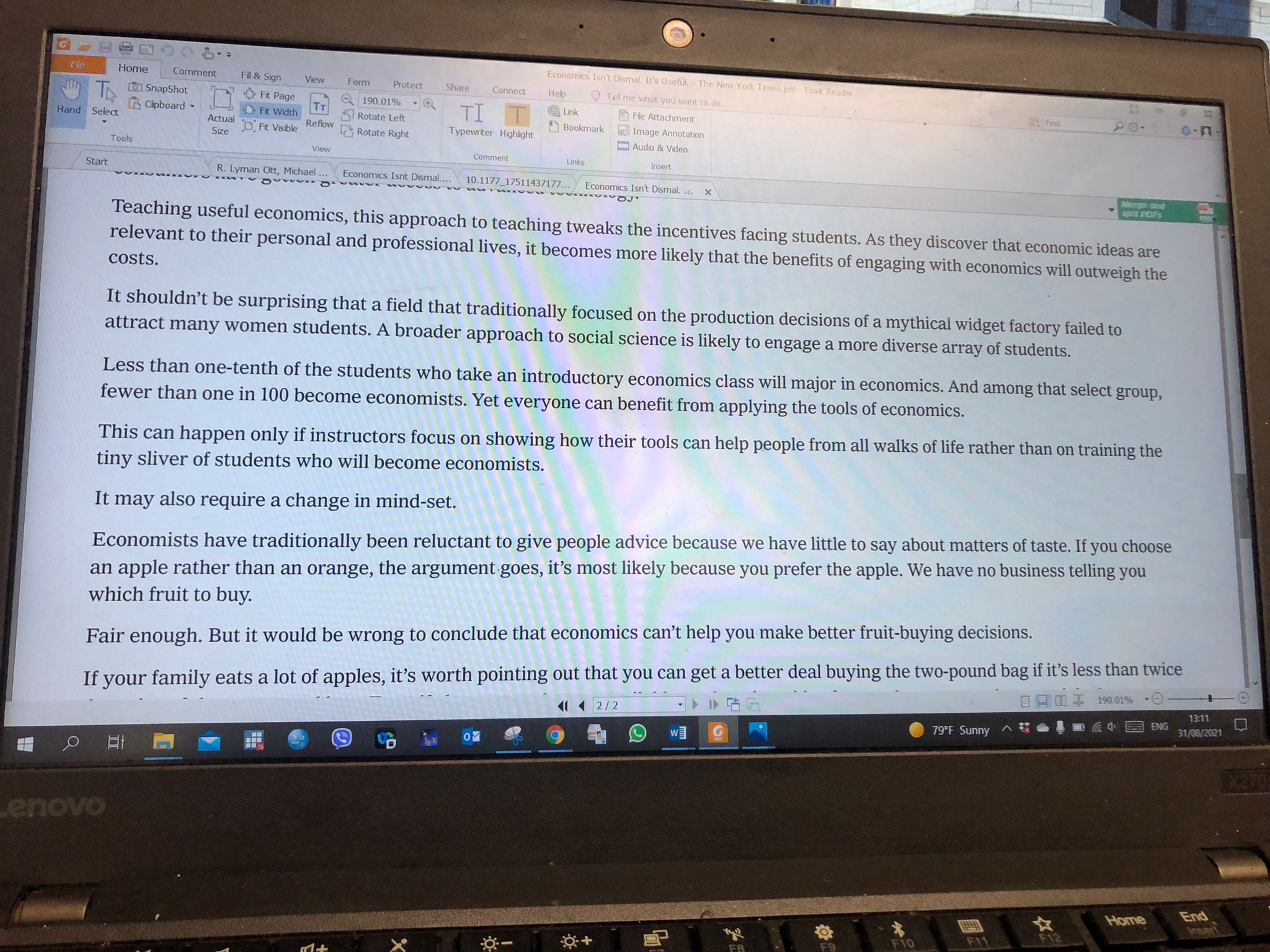 New York Times The New york Times https://www.nytimes.com/2019/07/26/business/ economics-useful-superpower-education.html ECONOMIC VIEW Economics